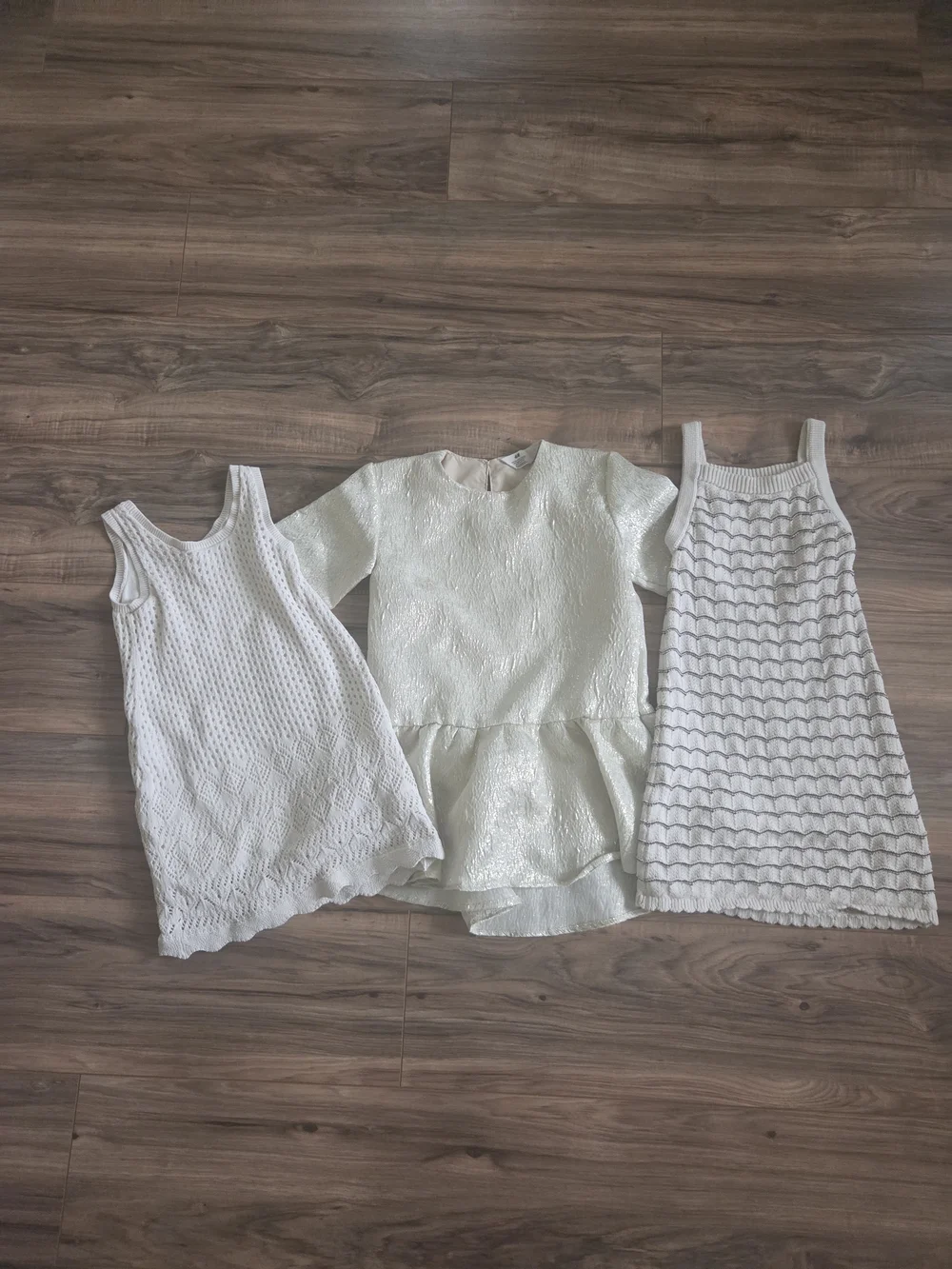 OshKosh B'gosh And H&M Cream Knit Dresses 3pc Lot